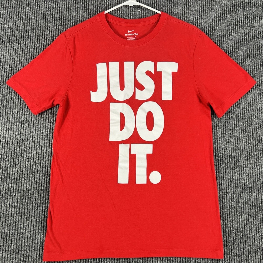 Nike Shirt Mens Small Red Just Do It Short Sleeve Soft Sports Casual